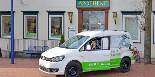 Lieferservice Bild des Servicewagens der Hirsch-Apotheke